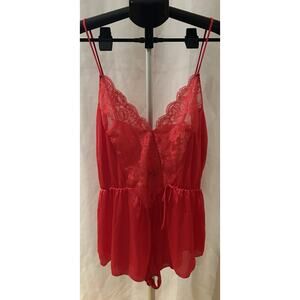 NWT Cinestar Red Satin Teddy size M